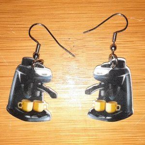 Coffee Express Machine Earrings